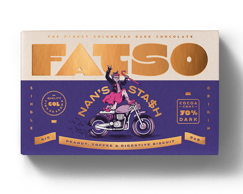 Fatso Nan's Stash Dark Chocolate Vegan Bar