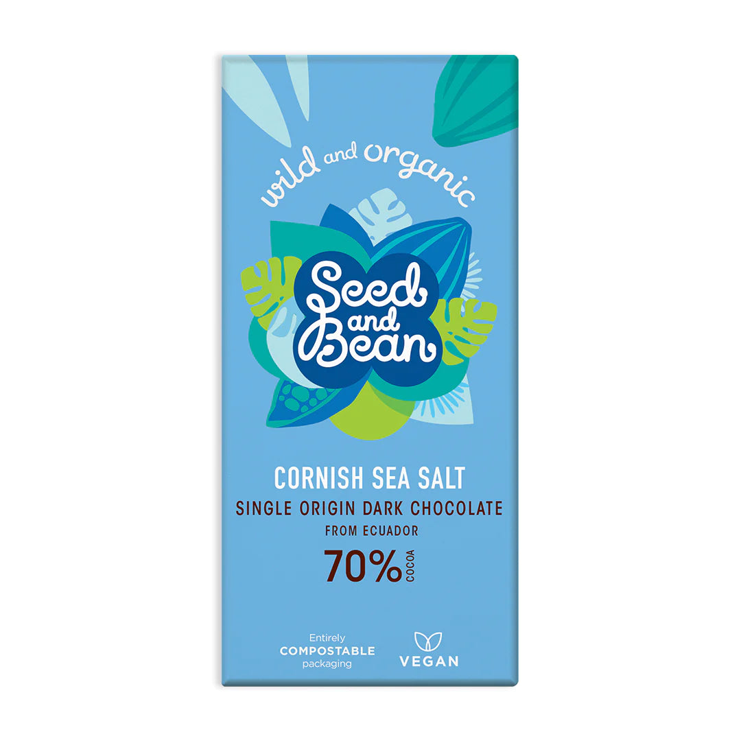 Seed and Bean Cornish Sea Salt Extra Dark Chocolate - Vegan