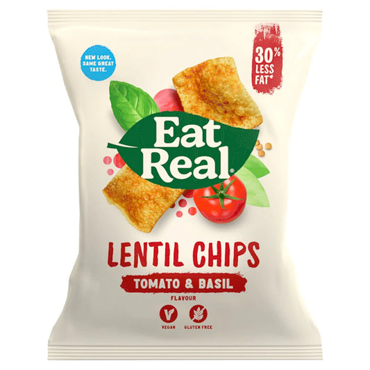 Eat Real Lentil Chips Tomato & Basil