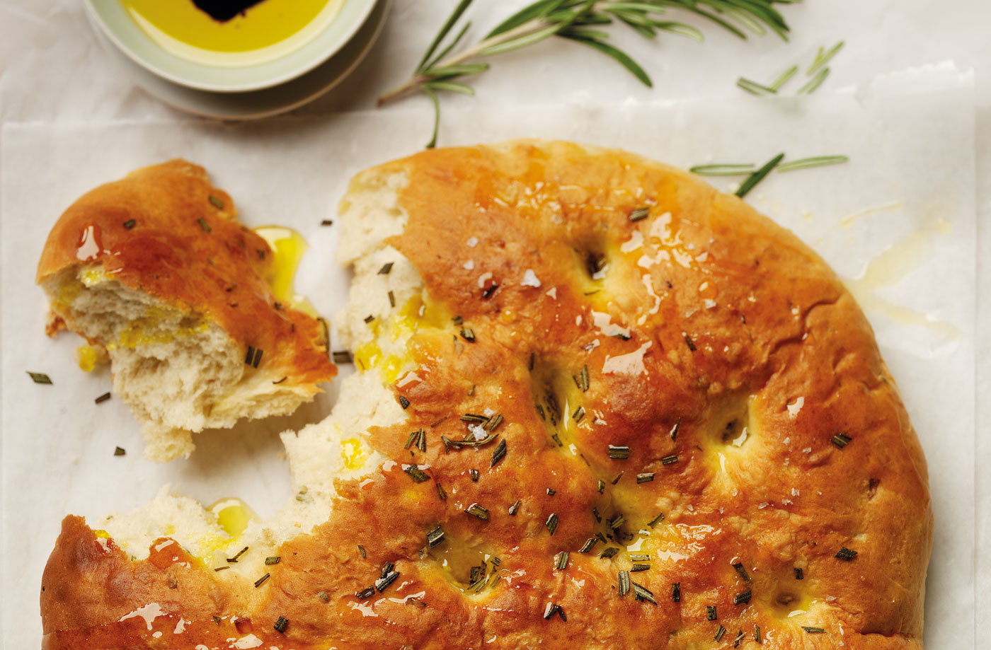 Fresh Garlic & Rosemary Focaccia Style Bread