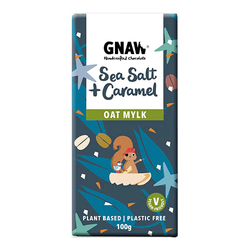 Gnaw Vegan Oat Mi!lk Chocolate Bar - Sea Salt & Caramel