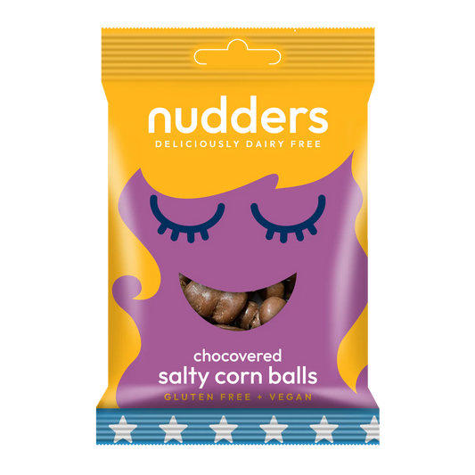 Nudders Chocovered Salty Corn Balls  Dairy-Free Vegan