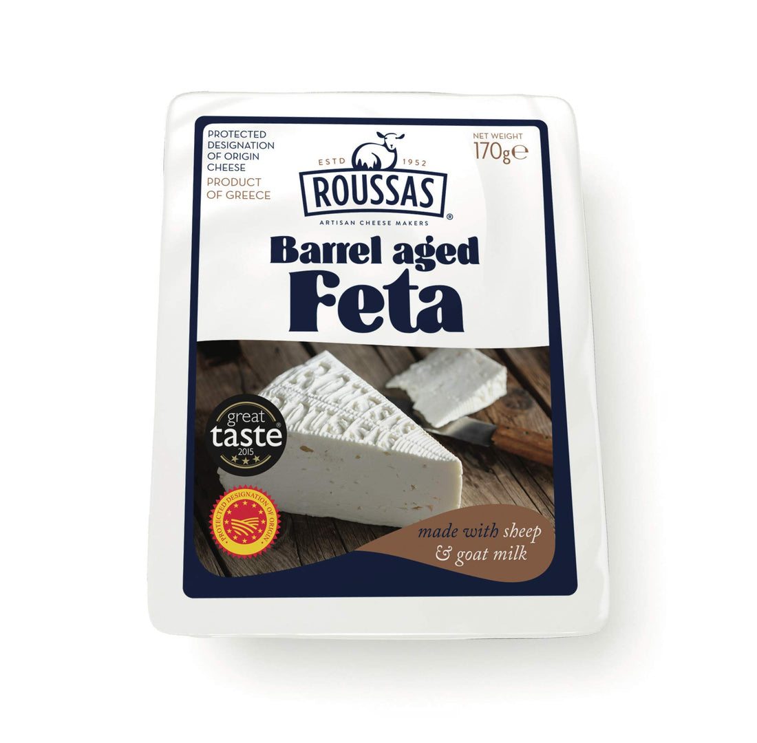 Roussas Barrel Aged Feta – Garden Fresh Exotics