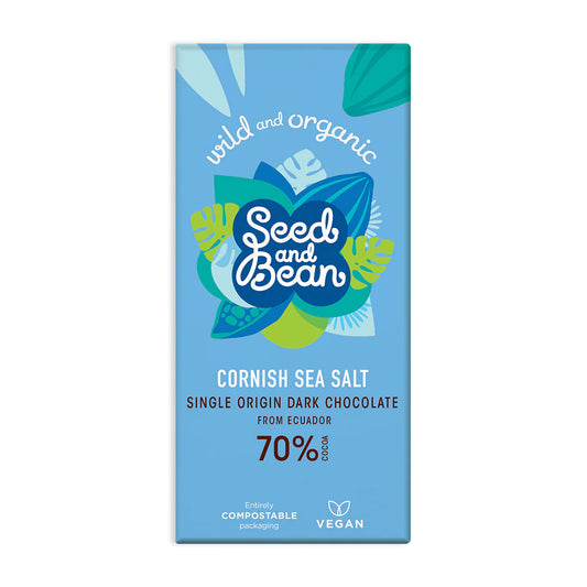 Seed and Bean Cornish Sea Salt Extra Dark Chocolate - Vegan