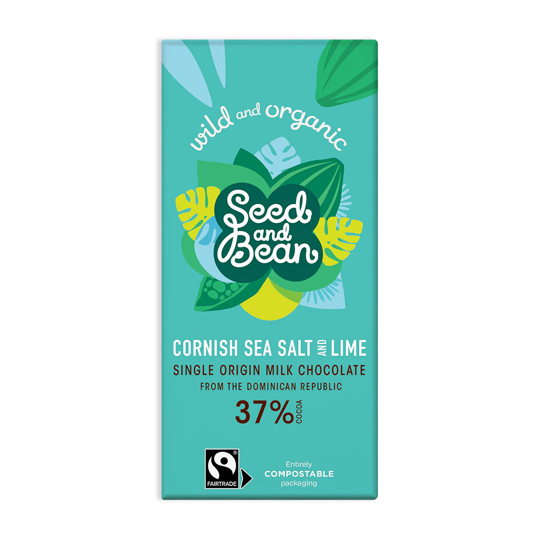 Seed and Bean Cornish Sea Salt and Lime Milk Chocolate - Vegan