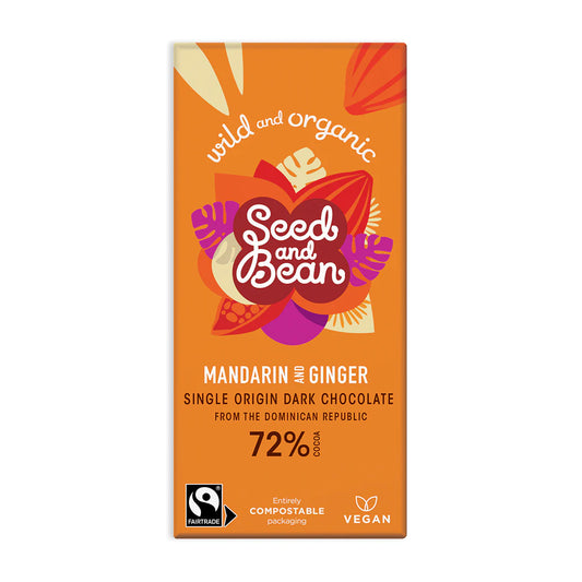 Seed and Bean Mandarin and Ginger Dark Chocolate - Vegan
